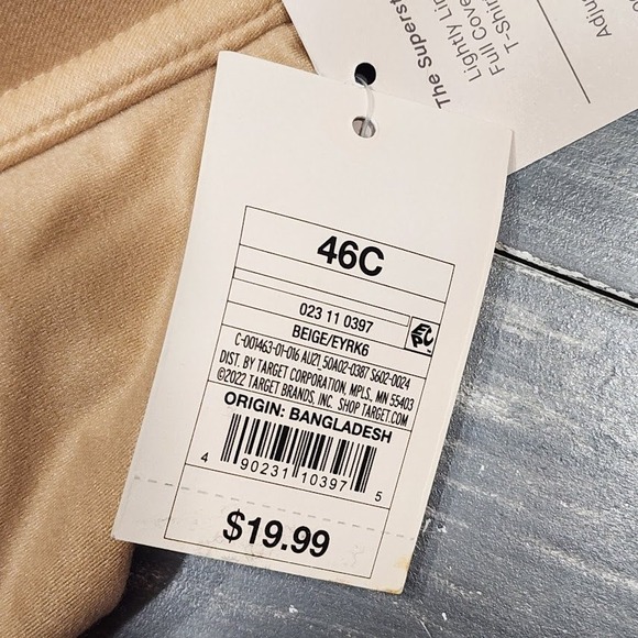 Auden Lightly Lined Full Coverage T-Shirt Bra 46C‎ Underwire Beige The Superstar - Picture 12 of 13